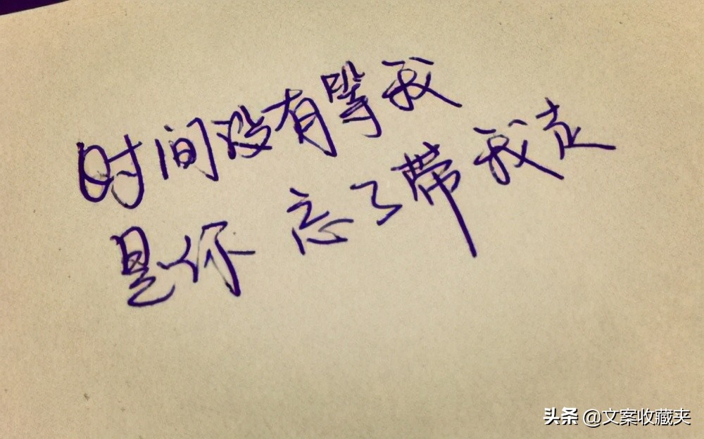 手写青春的句子:"时间没有等我,是你忘了带我走.