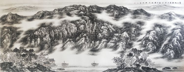 艺术来源于生活而高于生活,著名焦墨云雾山水画家林晓丽