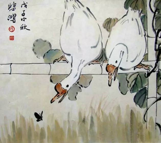 国画名家画鹅欣赏