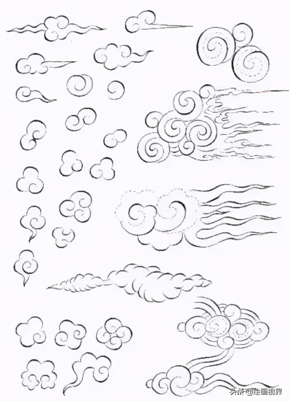 从线条到结构,手把手教你画祥云,收藏起来临摹学习