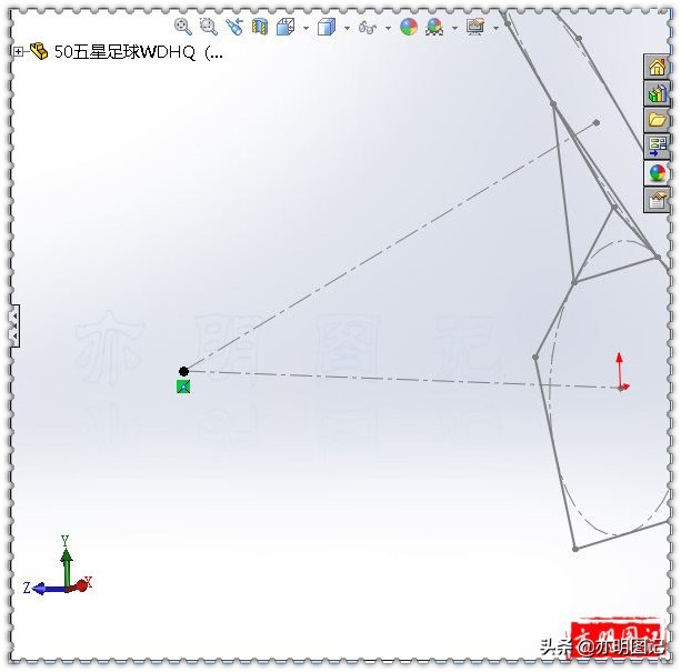 亦明图记：SolidWorks绘制五星足球，使用放样+移动复制完成