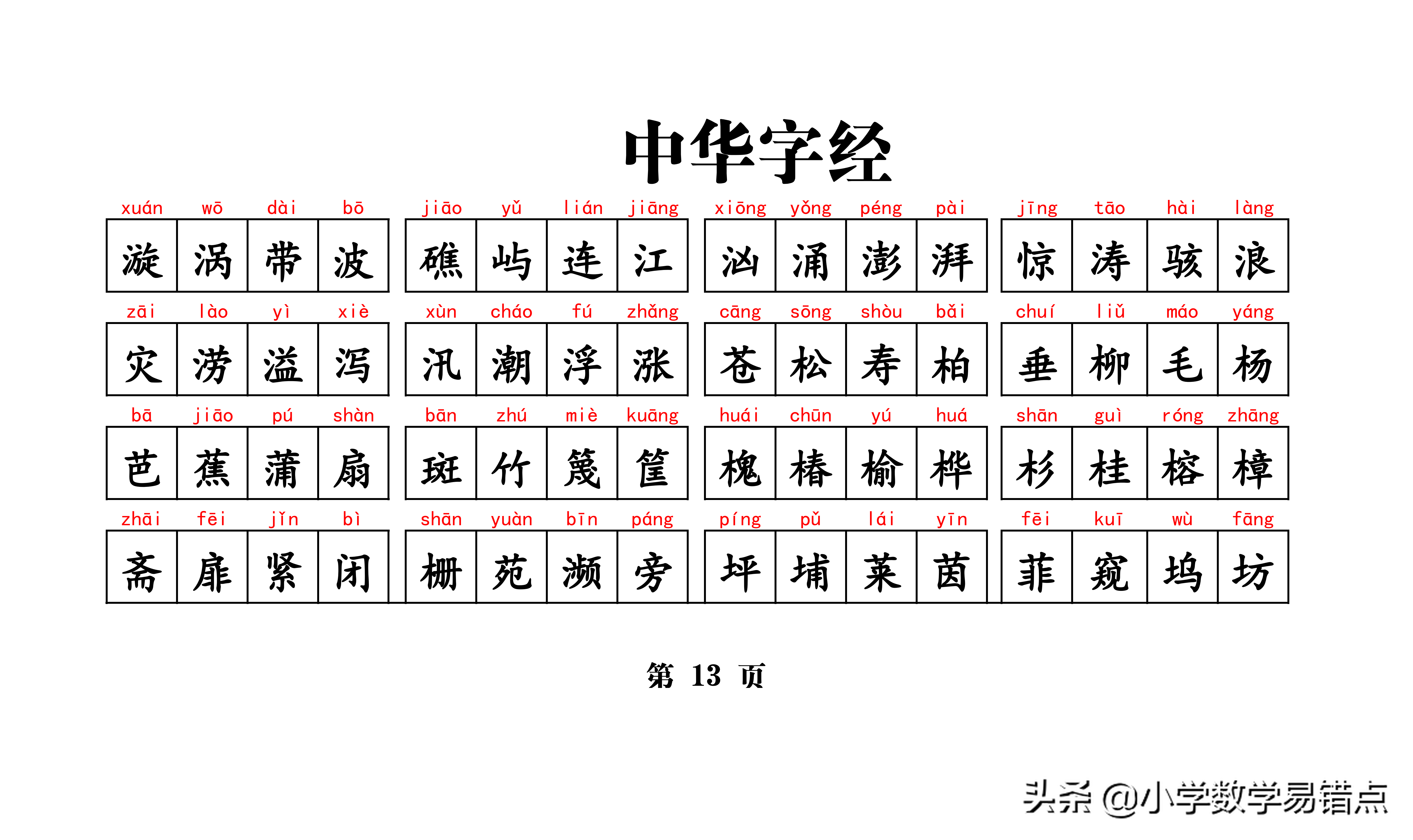 常用带拼音4000汉字《中华字经》4字一句，8字一韵，收藏好每天读