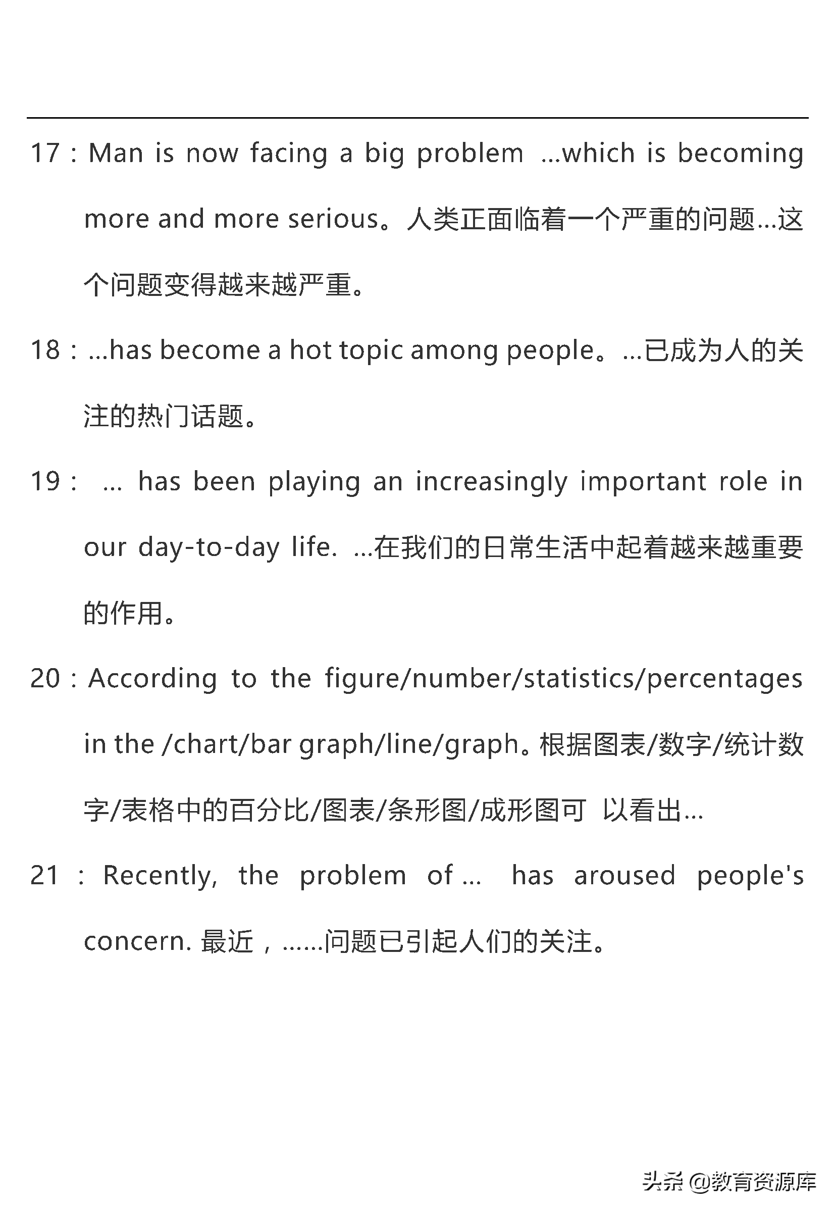 高中英语：高考英语作文万能句