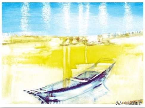泊船，溪流的画法图解，原来水彩这么画才好看，一起来学习！