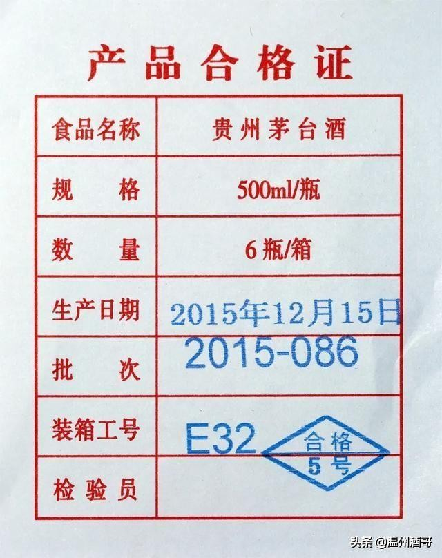 近40年茅台酒合格证大全