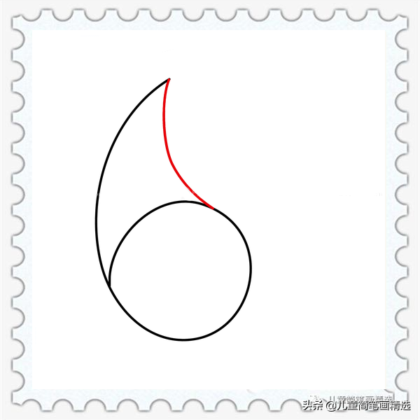 儿童简笔画精选-用数字 “6” 画一条可爱的小鱼（Fish）