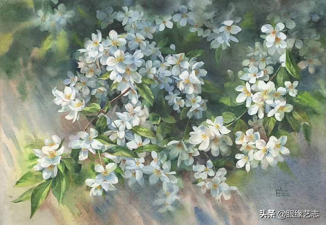 流年梦境，四季繁花。水彩伊人，临芳而画