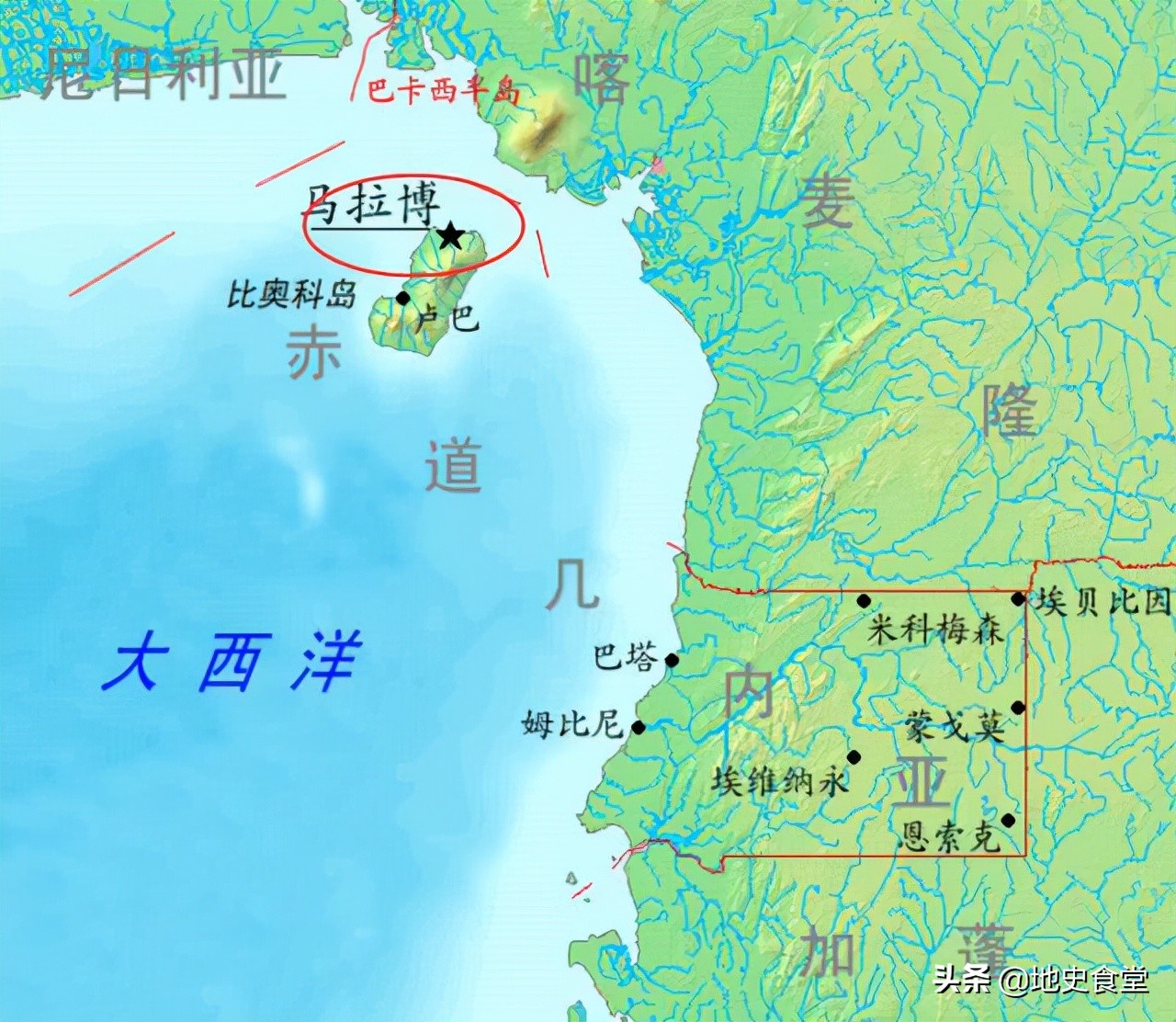 比奧科島屬於赤道幾內亞，制約了喀麥隆出海