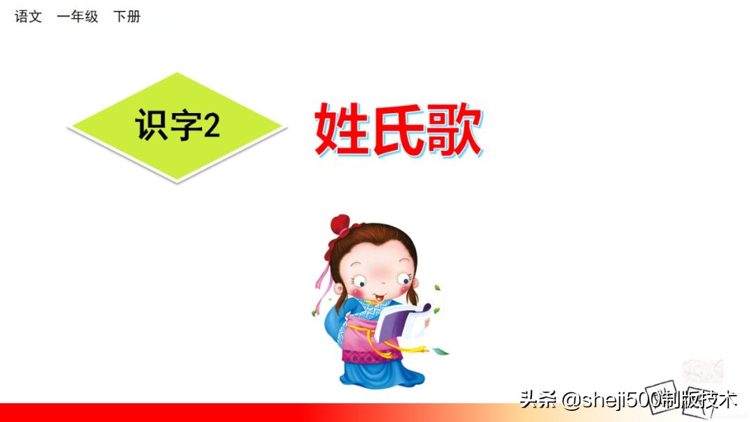 【预习】部编版一年级语文下册识字2《姓氏歌》知识点+图文讲解