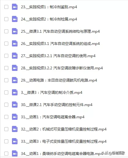 制冷空调专业高校课程集：汽车空调维修 （2套）