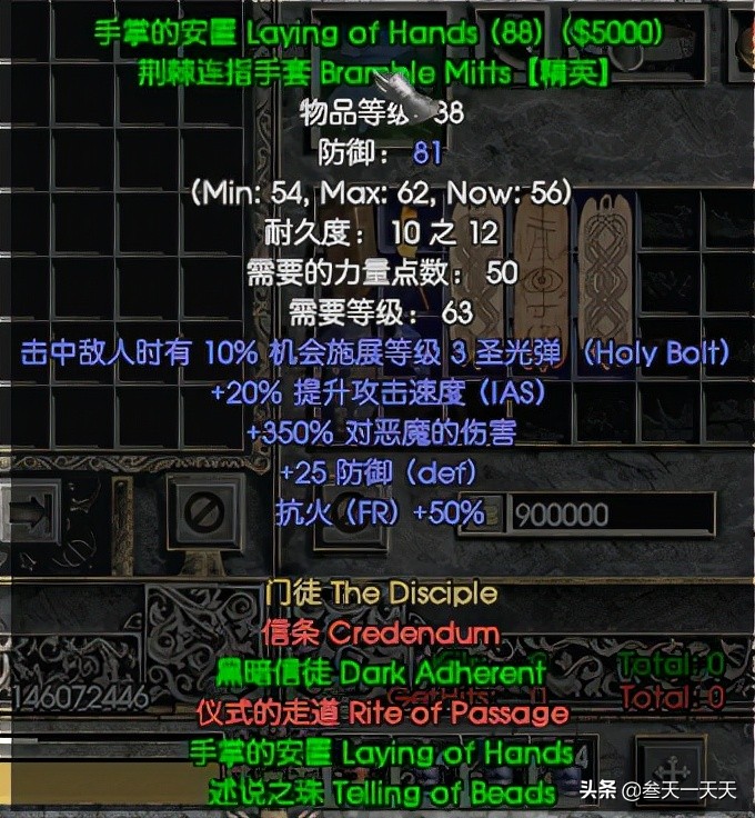 暗黑破坏神2：圣骑士装备选择与技能点分配思路