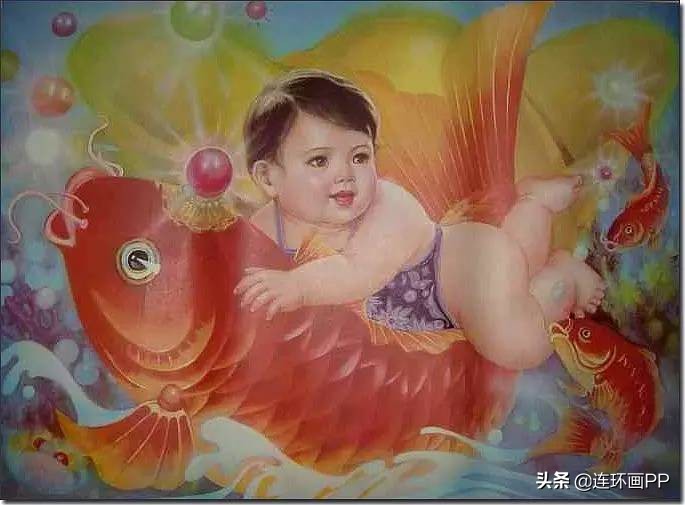 「招财纳福」年年有鱼的娃娃年画大集合，太萌太可爱了