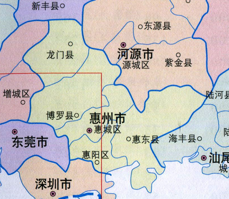 惠州市各区县地图图片