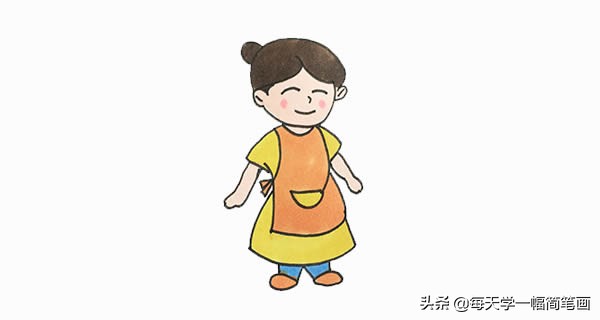 每天学一幅简笔画--妈妈简笔画步骤图解教程