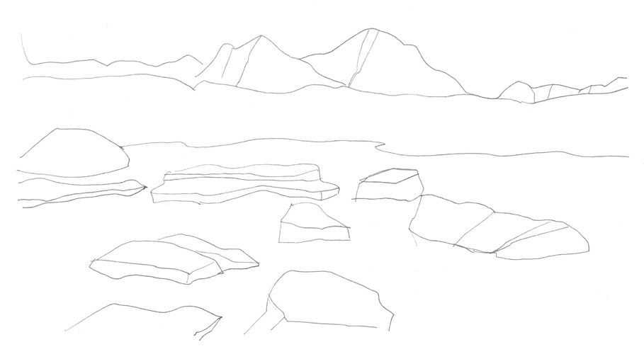 教你用排线条的方式画远山，这样画出来的山很美，适合小白学习