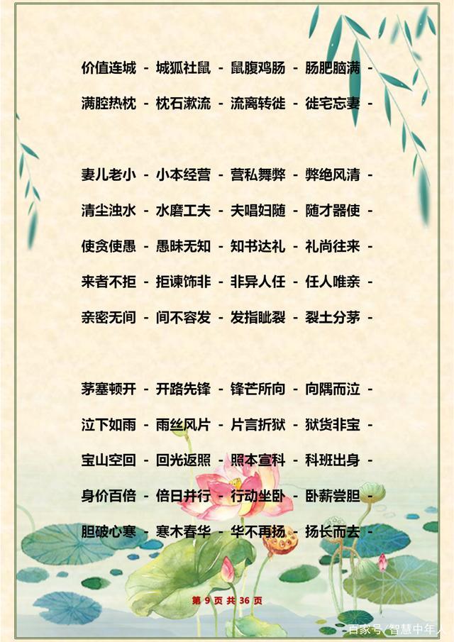 语文老师力荐：2000组成语接龙大全，为孩子打印保存，九年不愁