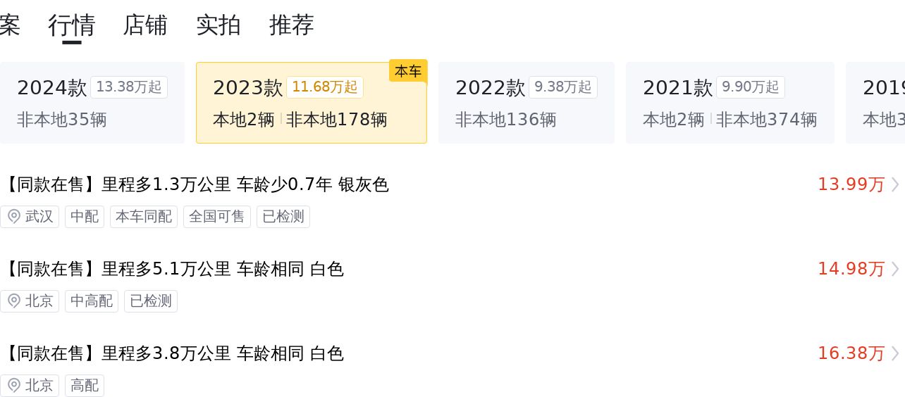 2023款丰田凯美瑞，8千公里准新车，家用舒适之选！