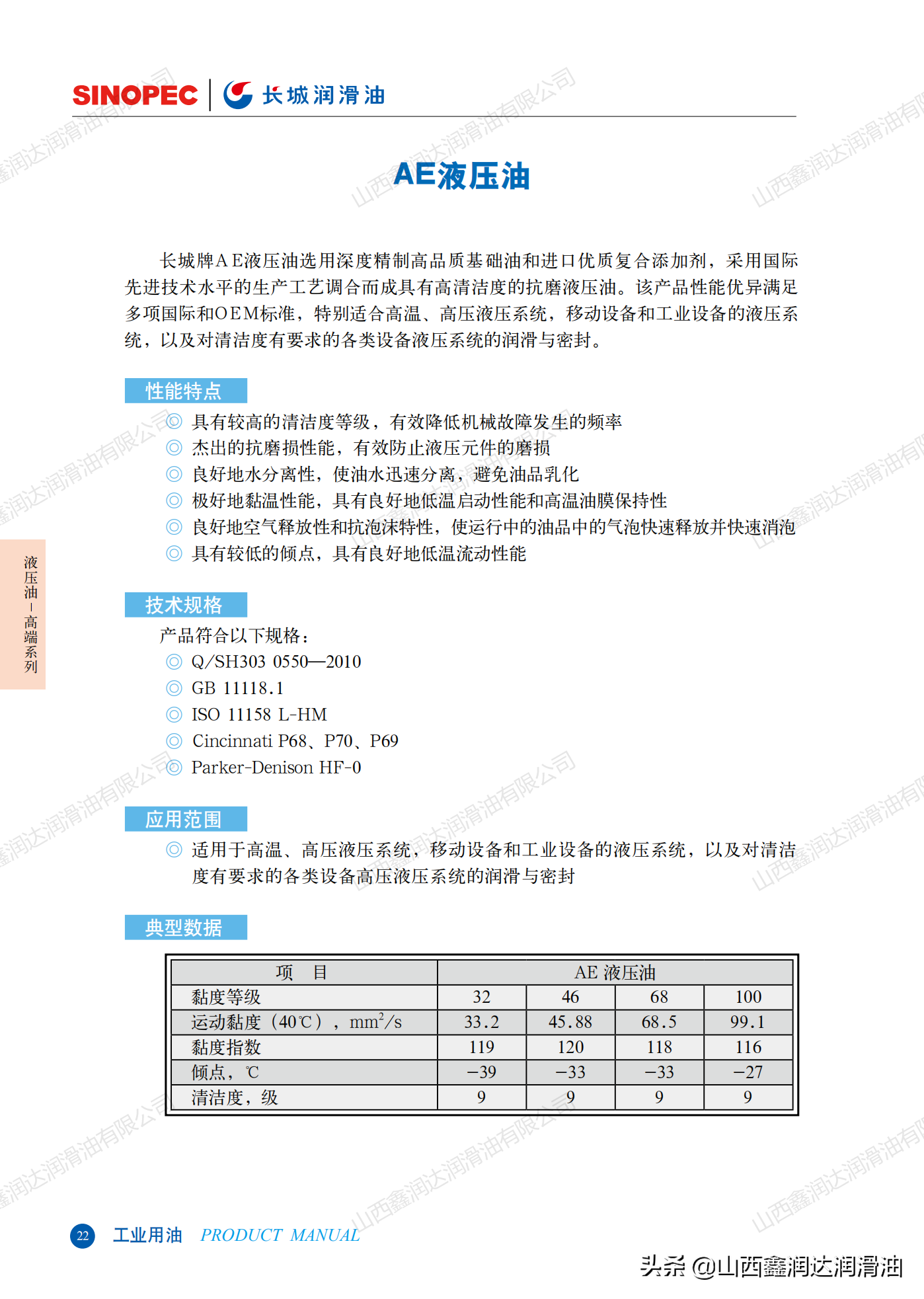 长城46抗磨液压油参数图片