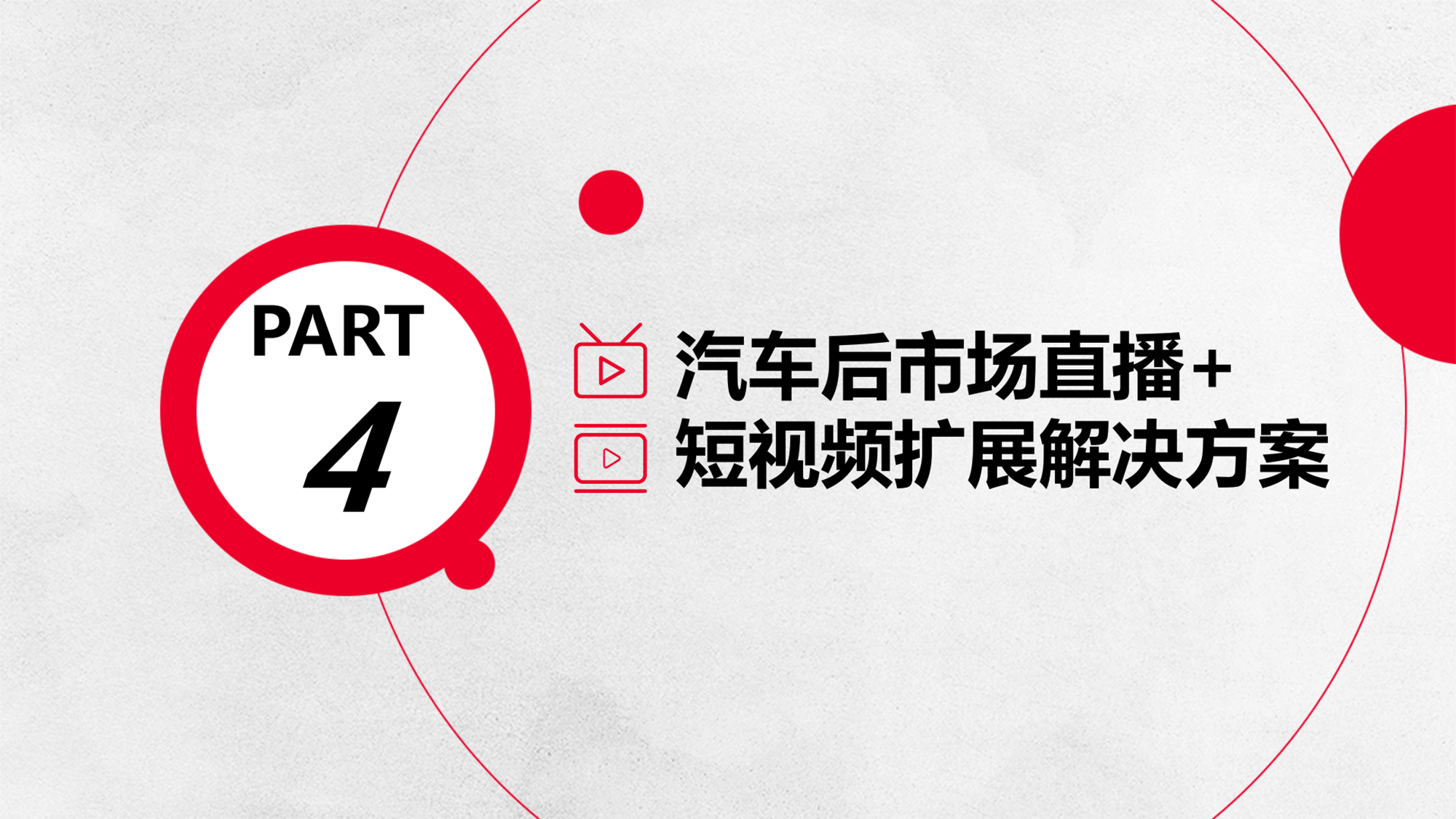 这份汽车市场的直播电商报告PPT，只用一个大红色就做了一套！绝