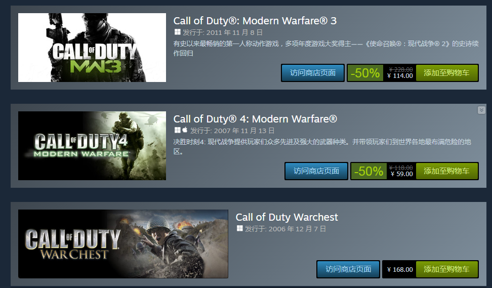 低至1折！你买不了吃亏！Steam本周史低特惠！使命召唤系列促销