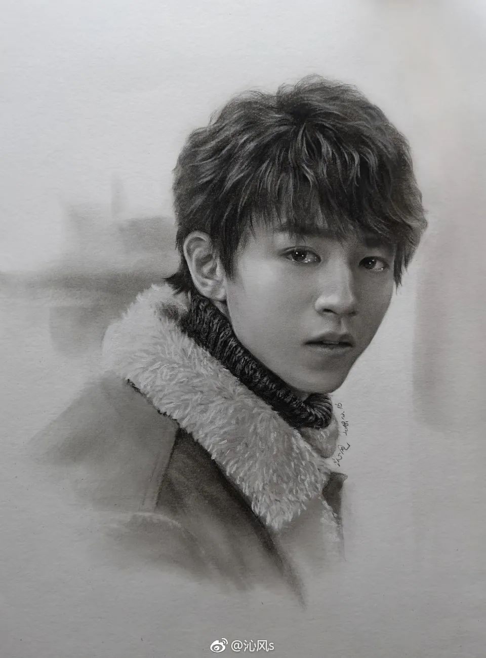 画皮画骨难画魂，她用木炭把明星画活了，王一博鞠婧祎眼神看醉了