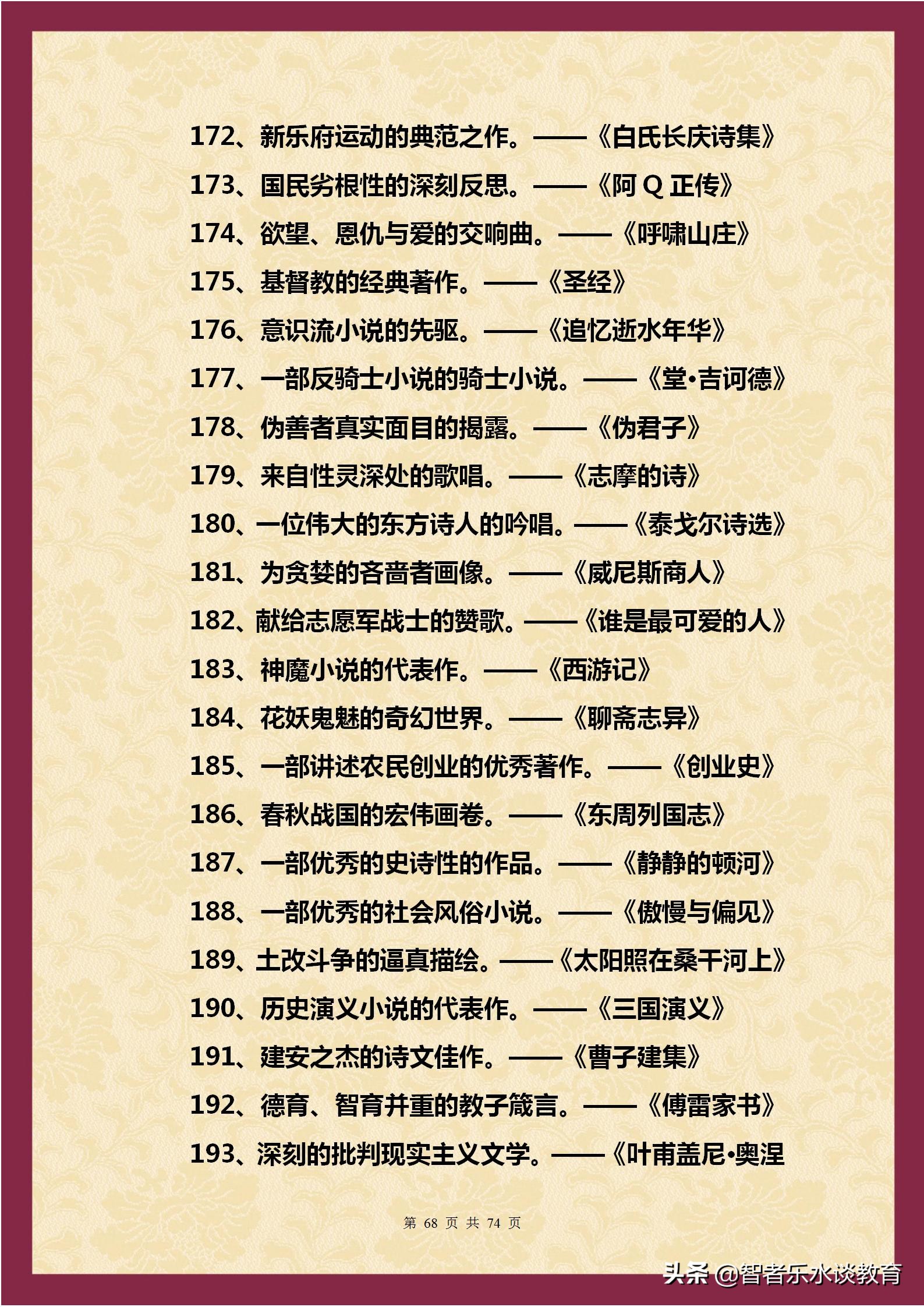 1500个文学常识大合集！涵盖我国5000年历史（精编完整打印版）