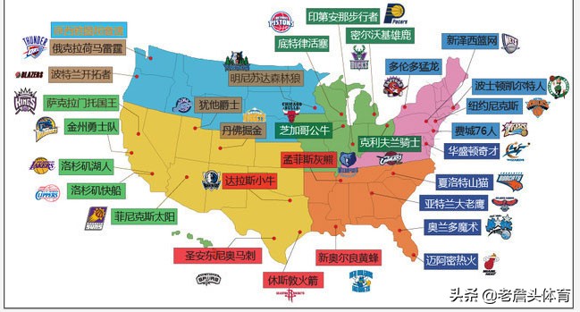 NBA30支球队具体地理分布解读