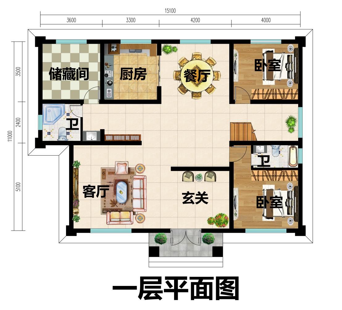 5款同色系农村别墅设计，配色组合简单好看，经典户型超级温馨