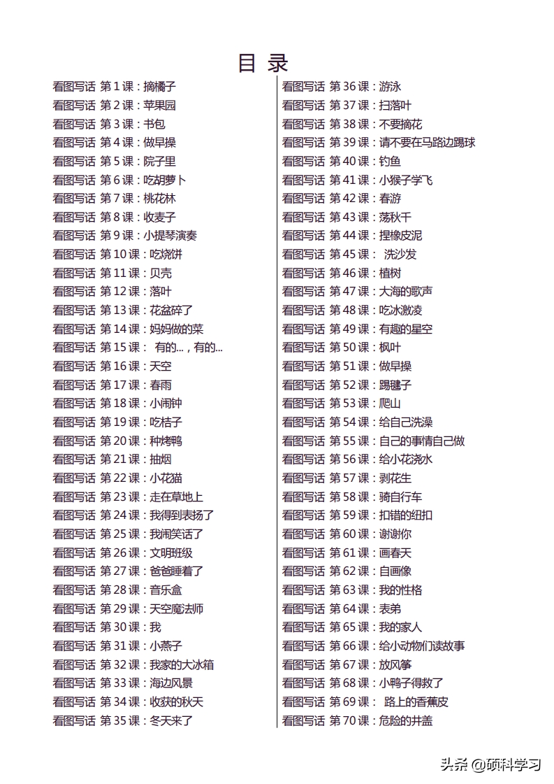 一年级语文下册「看图写话」+同步配套练习，共100篇，日常学习用