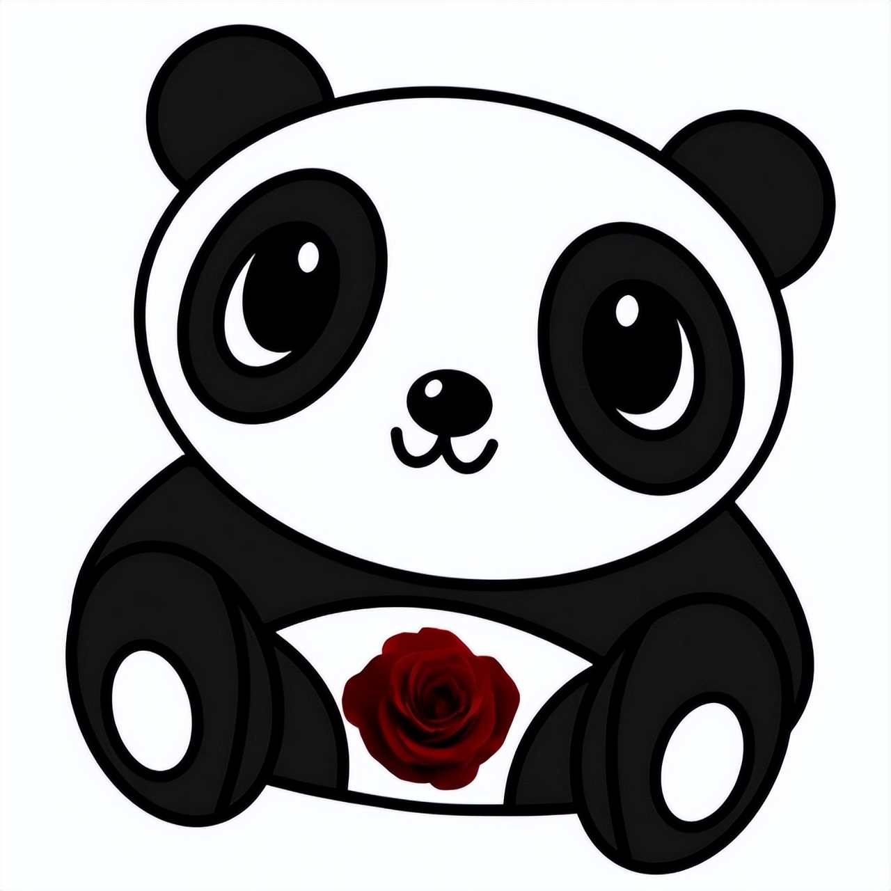 素描熊猫的图画(47张)