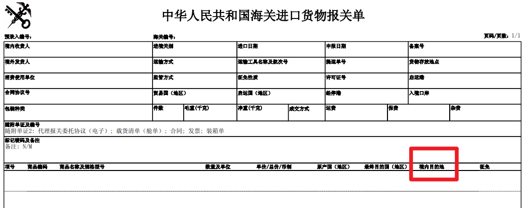 怎样区别报关单上的「境内目的地」与「境内货源地」？