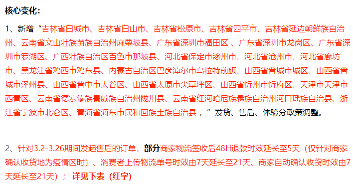 商家注意！疫情期间，这些地区发货、揽收、转运超时将被豁免