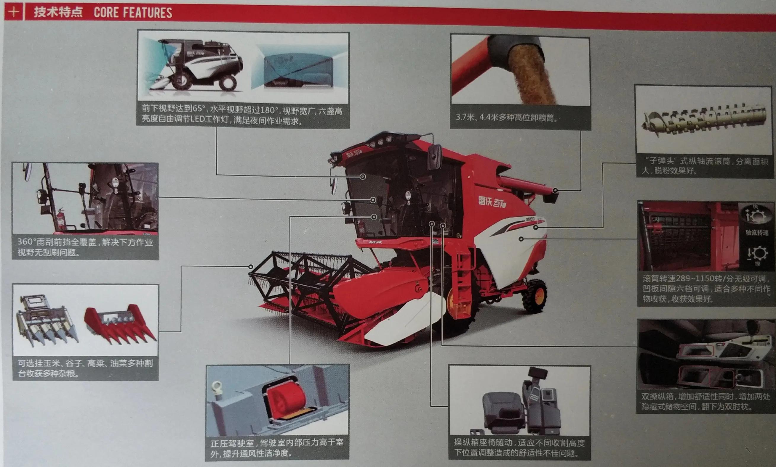 雷沃谷神GM100小麥輪式收割機2022升級款詳解