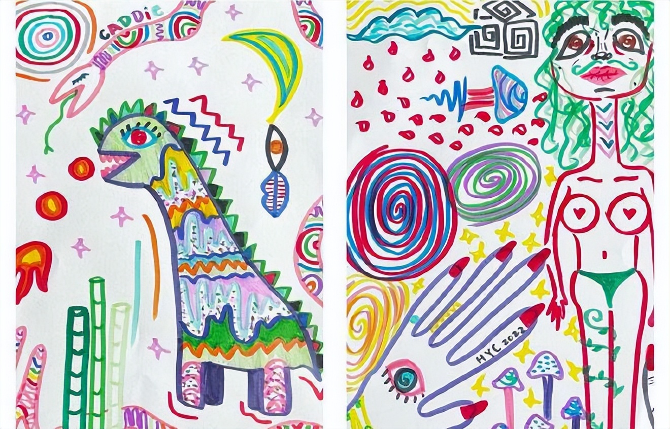 兄妹三人：黄多多带领多妹和弟弟作画，网友：三个艺术家