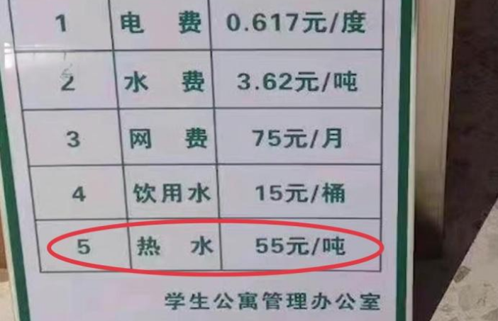 高校一吨热水收费55元，学生质疑价格，理科生淡定表示真不贵