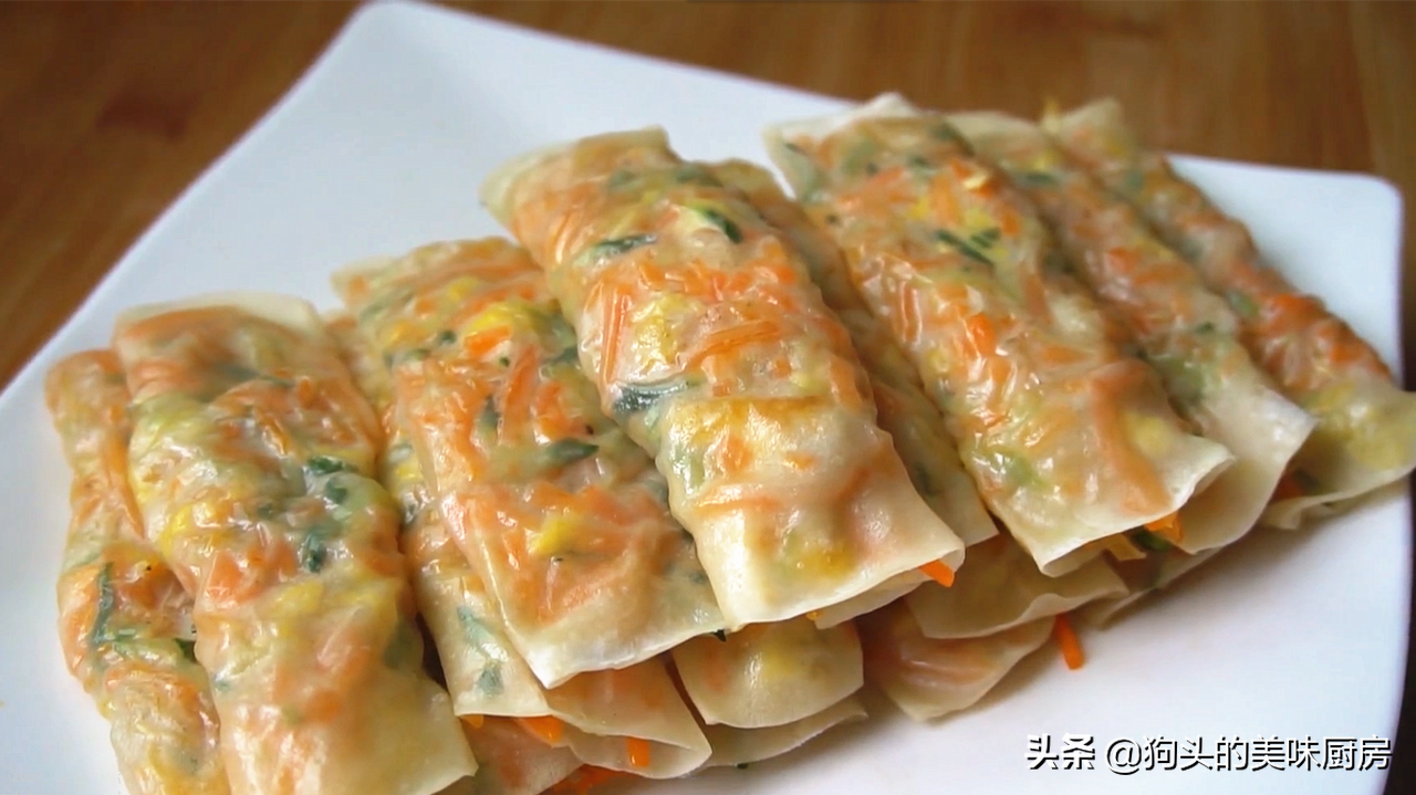 省事的菜卷，不和面不醒面，一擀一卷，营养丰富味道鲜，孩子喜欢