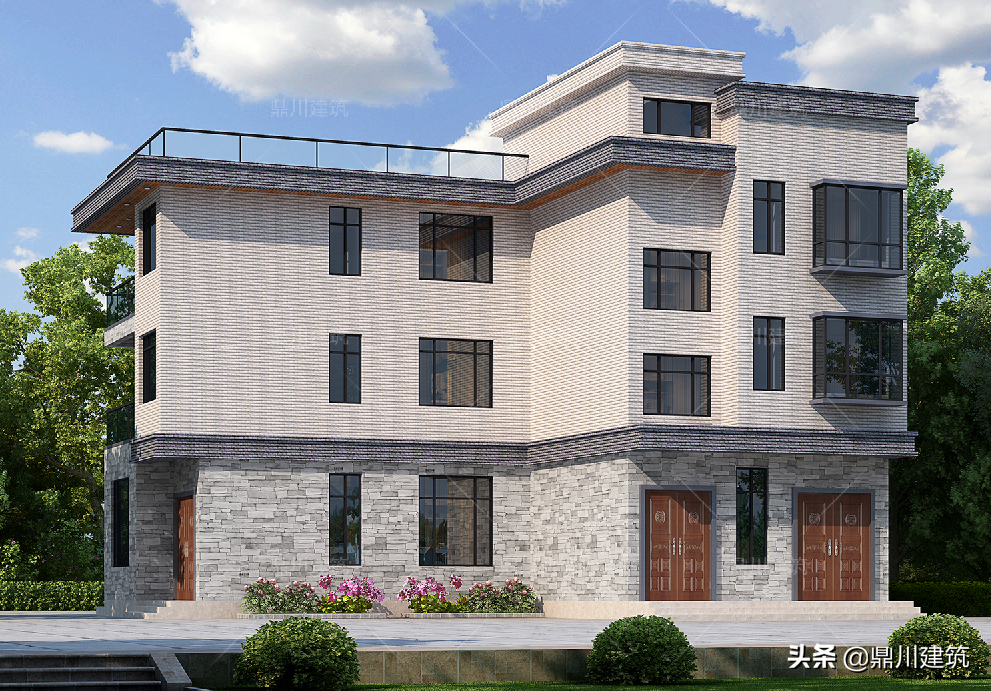 农村三层平顶房子图片(11款平顶别墅户型) - 赤虎壹号