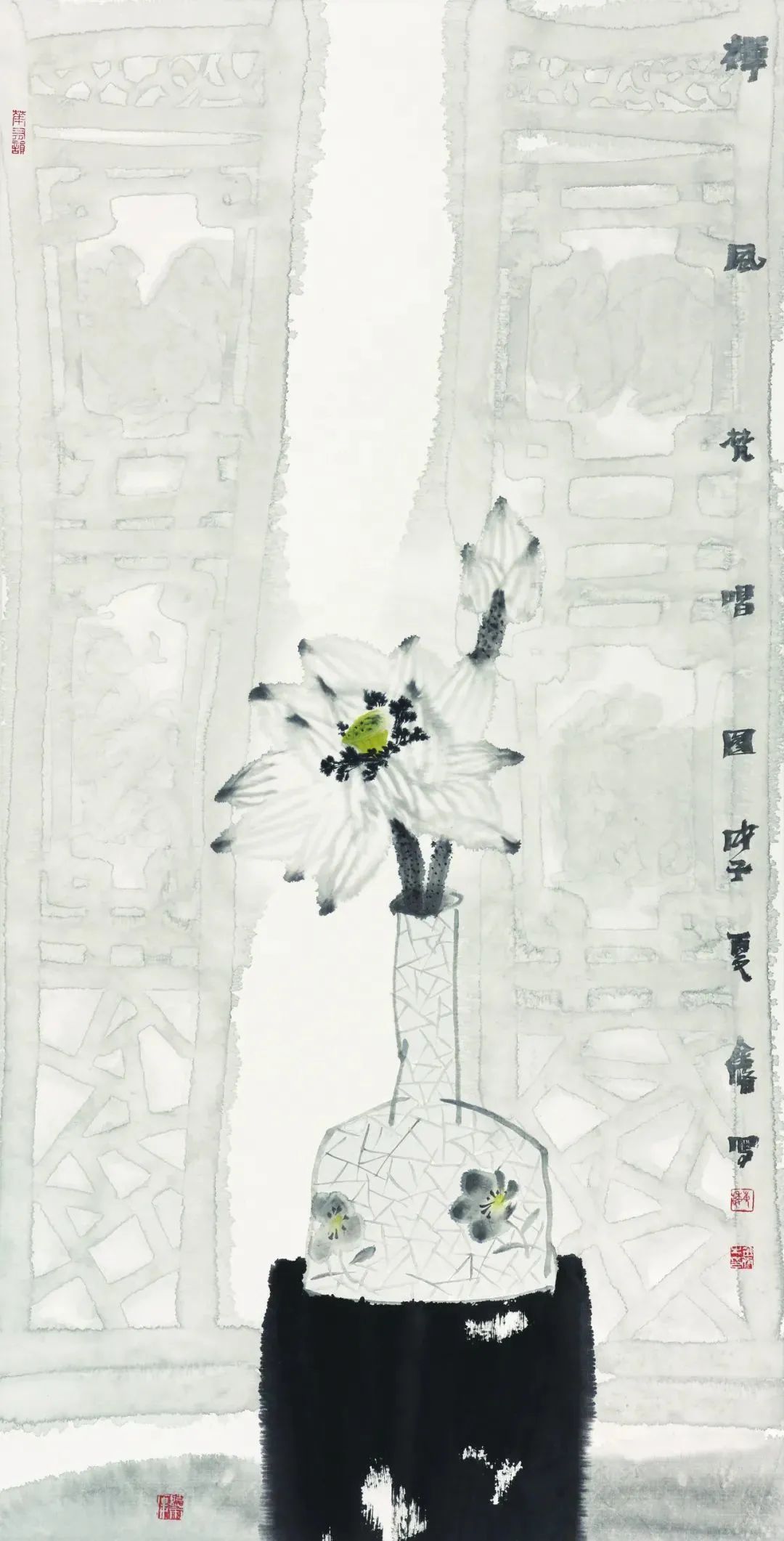 意境清远，笔墨雅洁的花鸟画