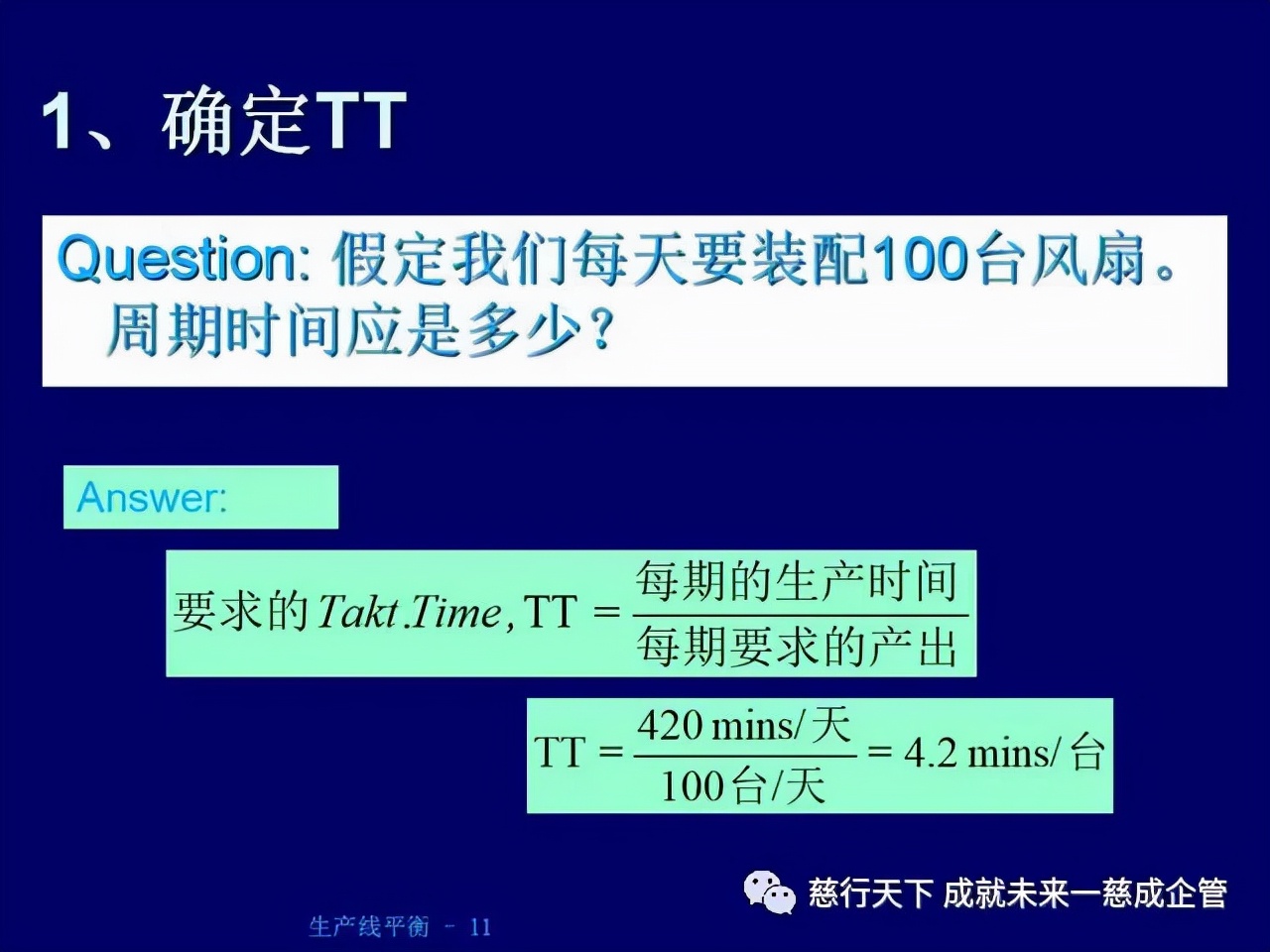 PPT分享 生產線平衡計算的絕好資料