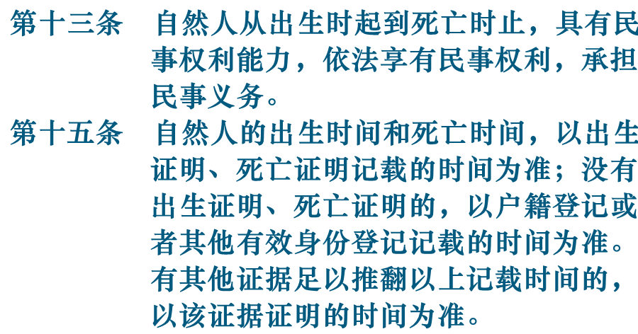 我读民法典｜自然人民事权利能力的取得、终止及出生、死亡时间