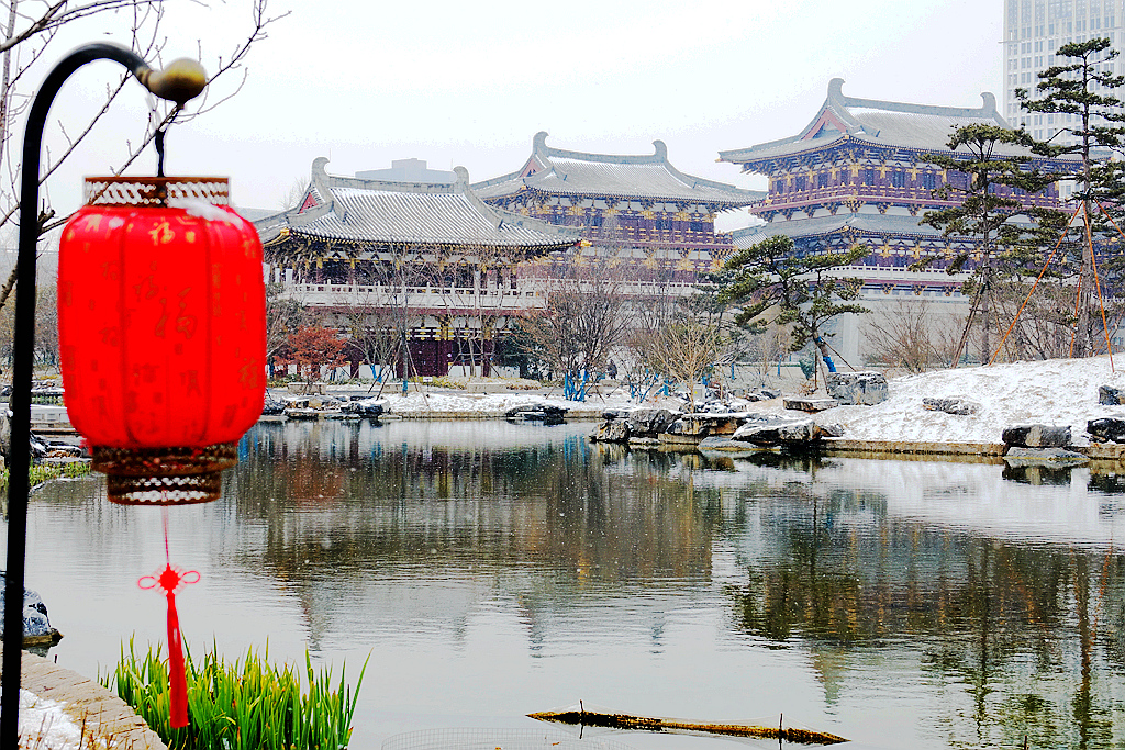 雪游九洲池