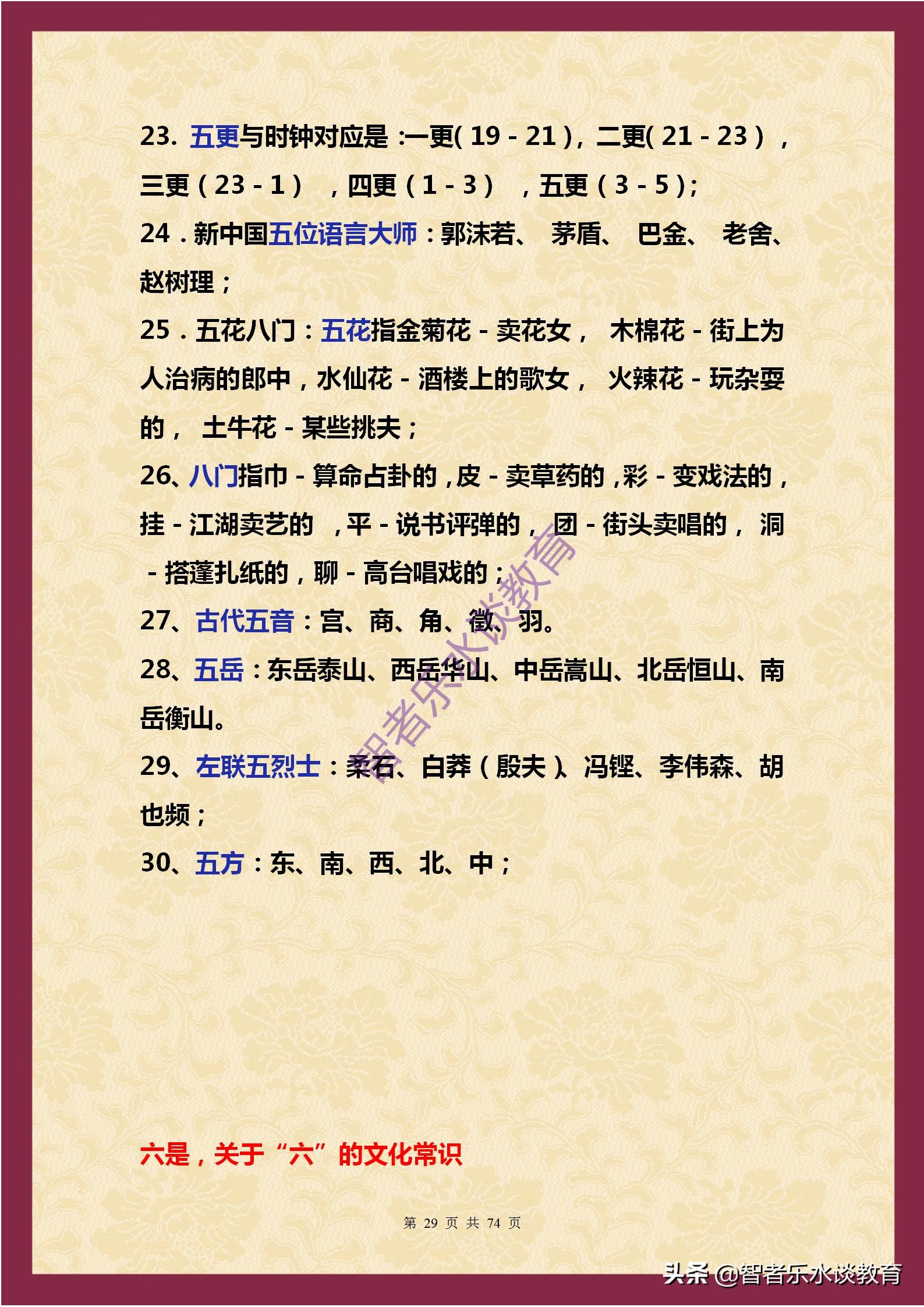 1500个文学常识大合集！涵盖我国5000年历史（精编完整打印版）