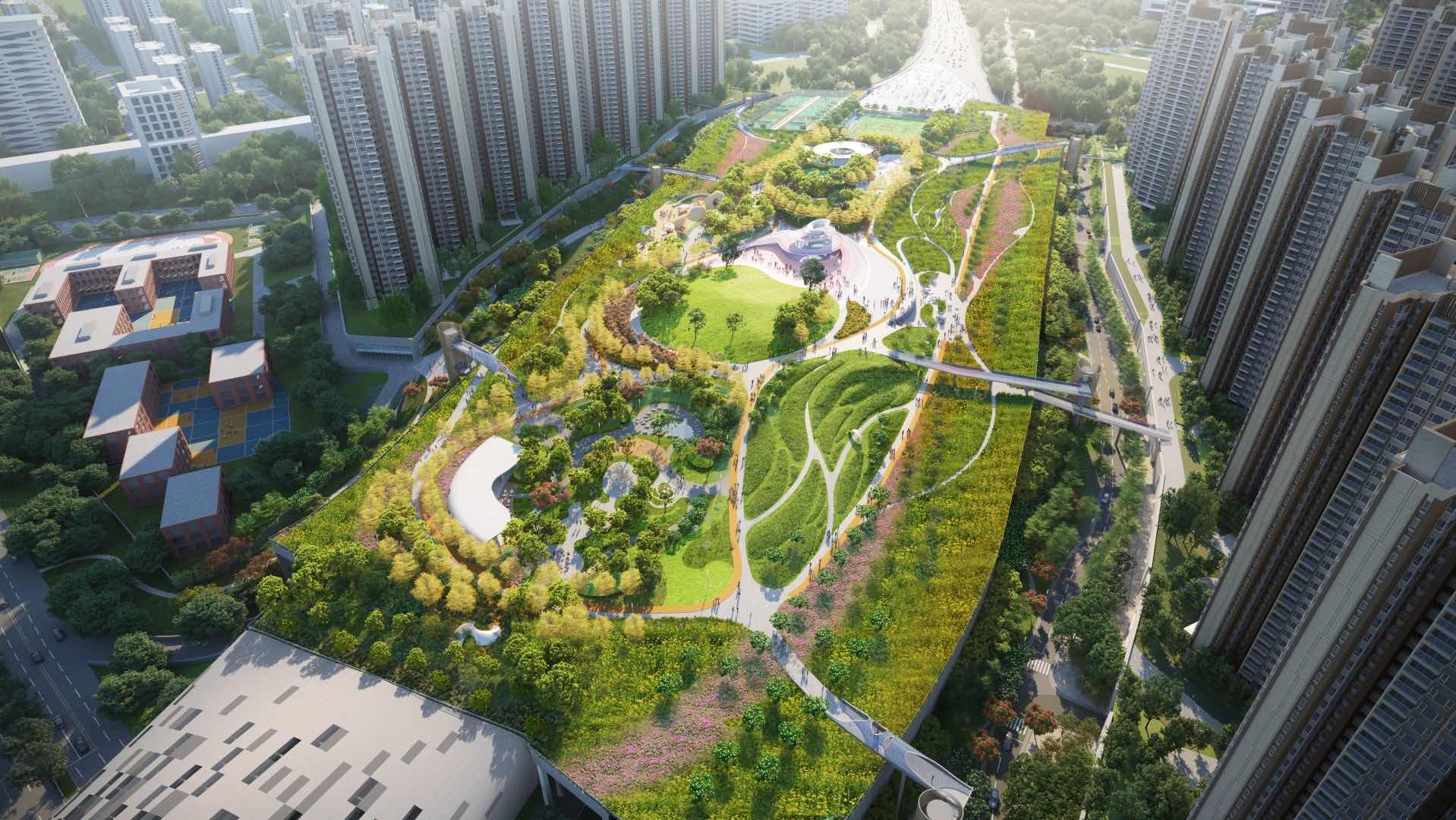 一城立封面湾芯汇世界15万㎡空中公园华润置地携手省交通集团作品