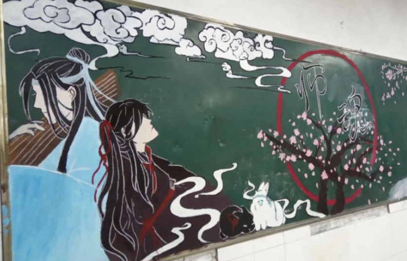 高中生创意“黑板报”走红，美术功底让人羡慕，不当艺术生可惜了