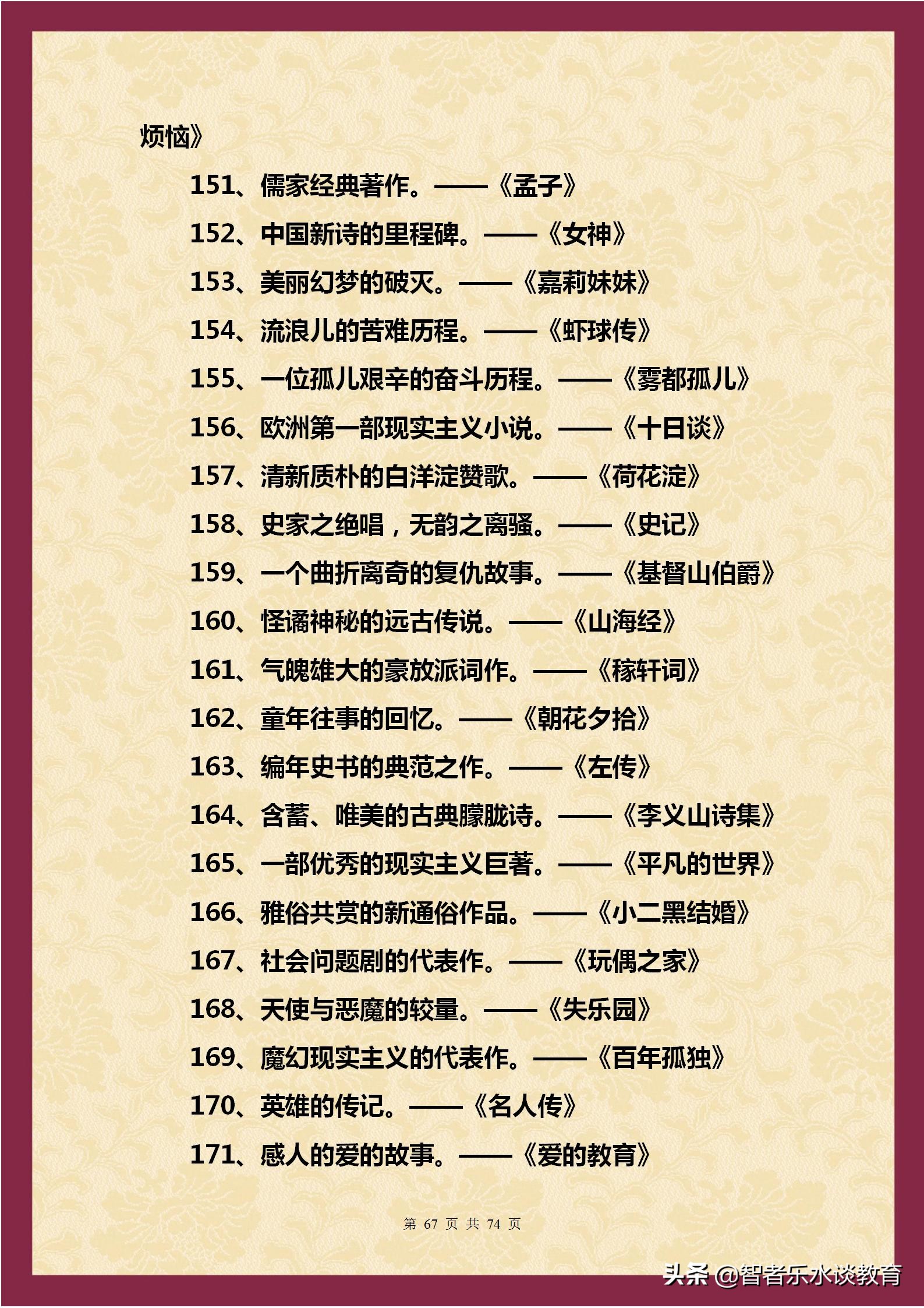 1500个文学常识大合集！涵盖我国5000年历史（精编完整打印版）