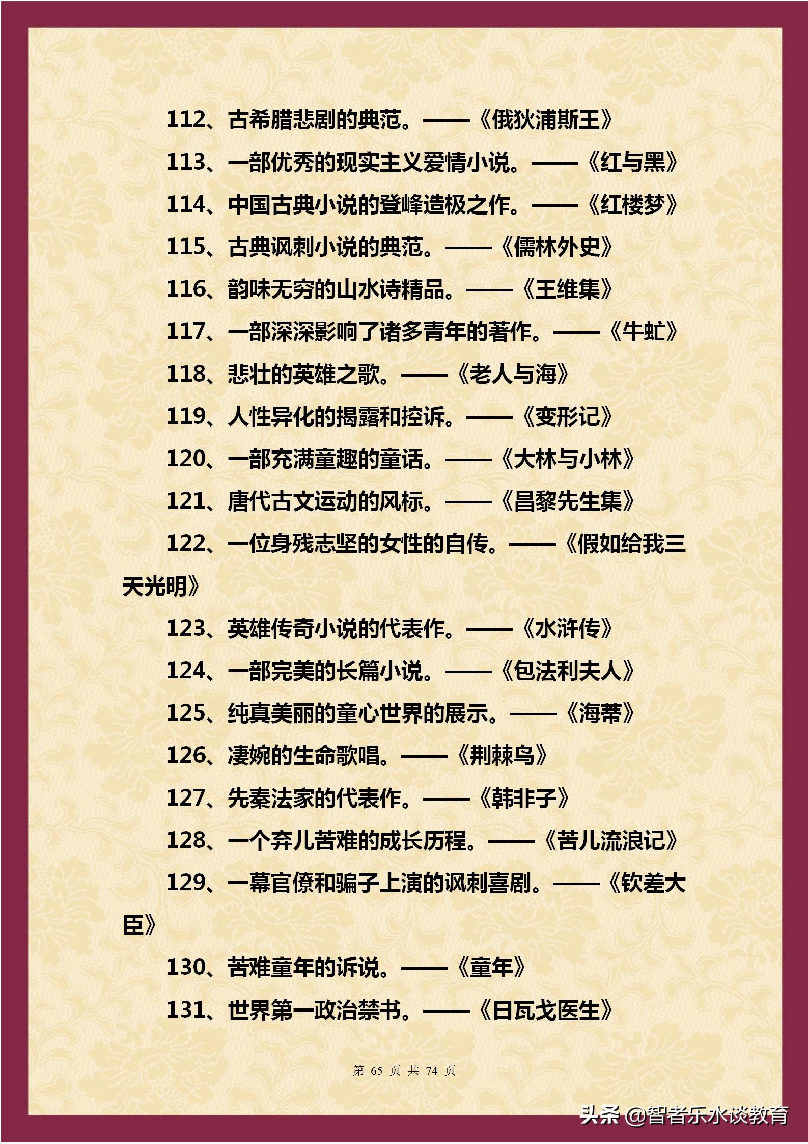 1500个文学常识大合集！涵盖我国5000年历史（精编完整打印版）