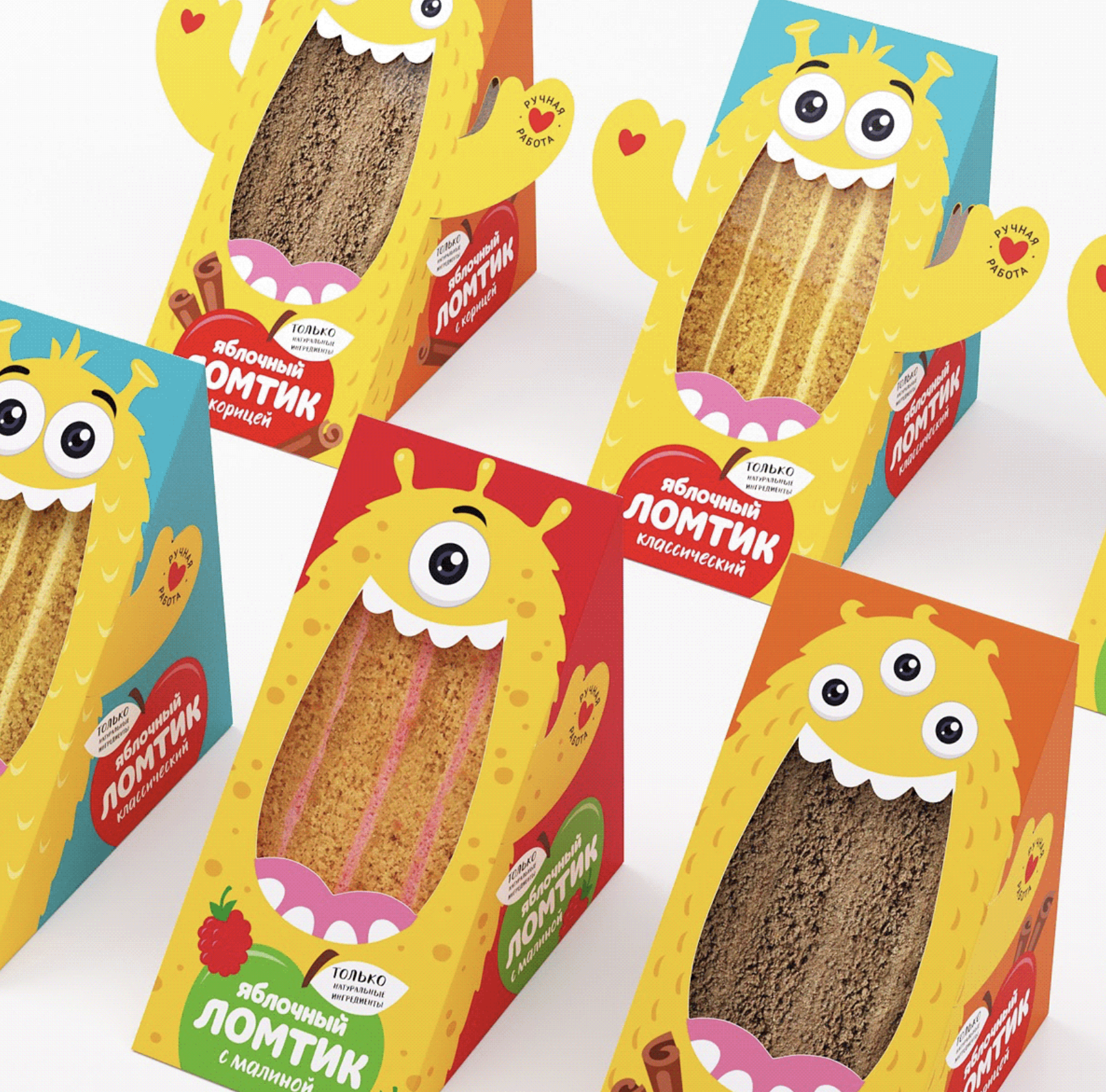 包装的开窗设计小怪兽张开大嘴带有活泼趣味性的插画表达画面采用可爱