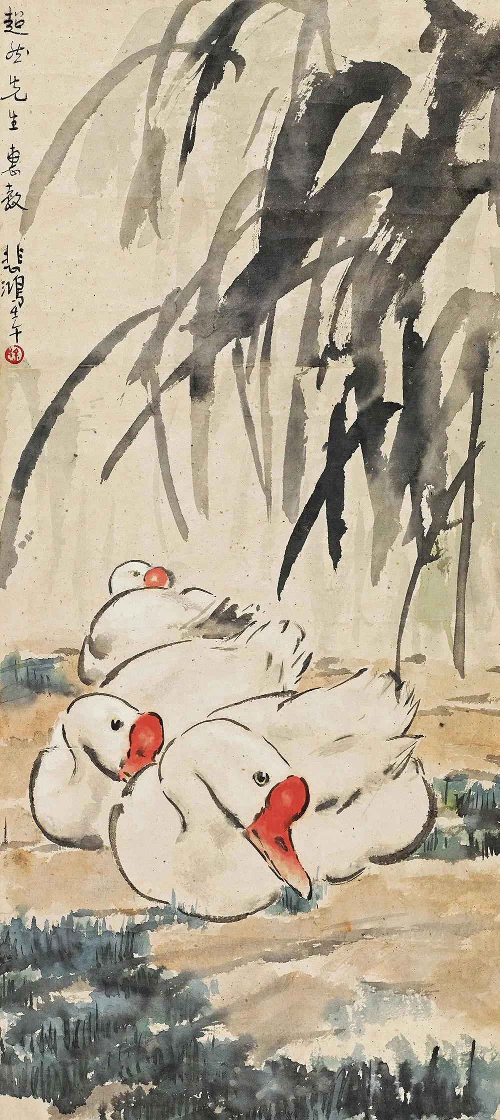 水中花白鹅，诗画溢欢歌：“白鹅”诗词20首，国画白鹅46幅