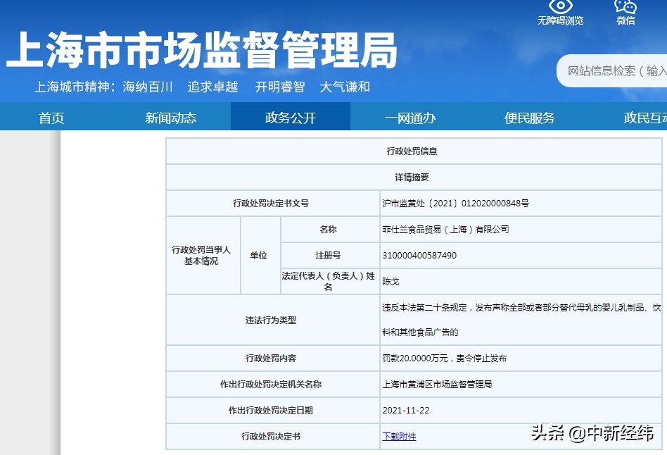 宣称“婴儿乳制品替代母乳”美素佳儿被罚20万