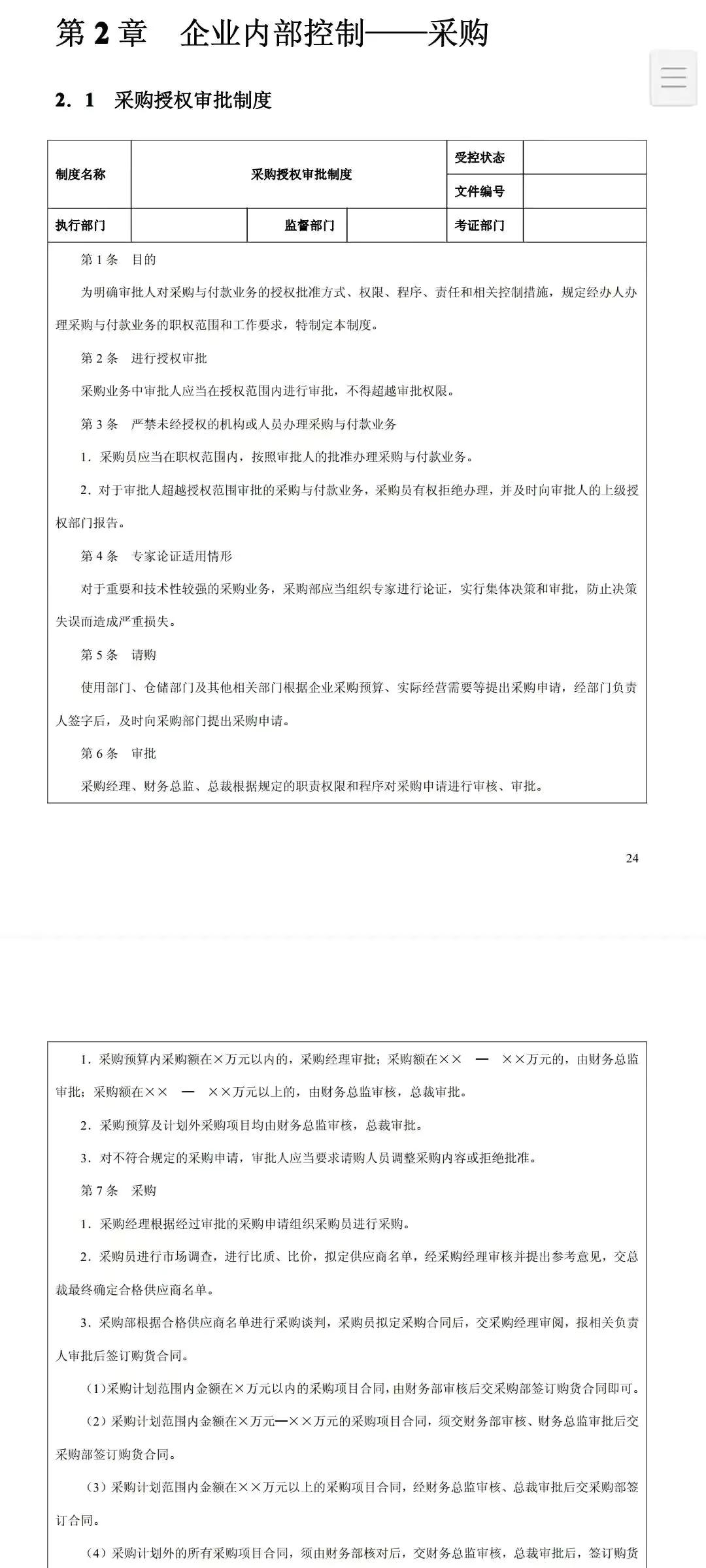 企业内部控制130个管理制度+118条内控流程+110份内控细则